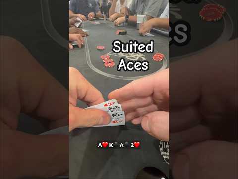 Suited aces double flush draw! #plo